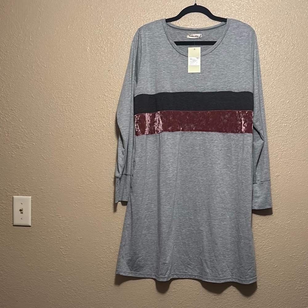 Gray Long Sleeve Women's Dress